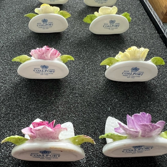 Card Holder Coalport Porcelain bone china, 8 pieces made in England, pre-owned. - Picture 10 of 11